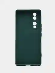 Тёмно-зелёный чехол BROSCORP для Honor 70, матовый, силиконовый, тонкий, бортик вокруг камер