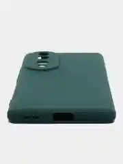 Тёмно-зелёный чехол BROSCORP для Honor 70, матовый, силиконовый, тонкий, бортик вокруг камер