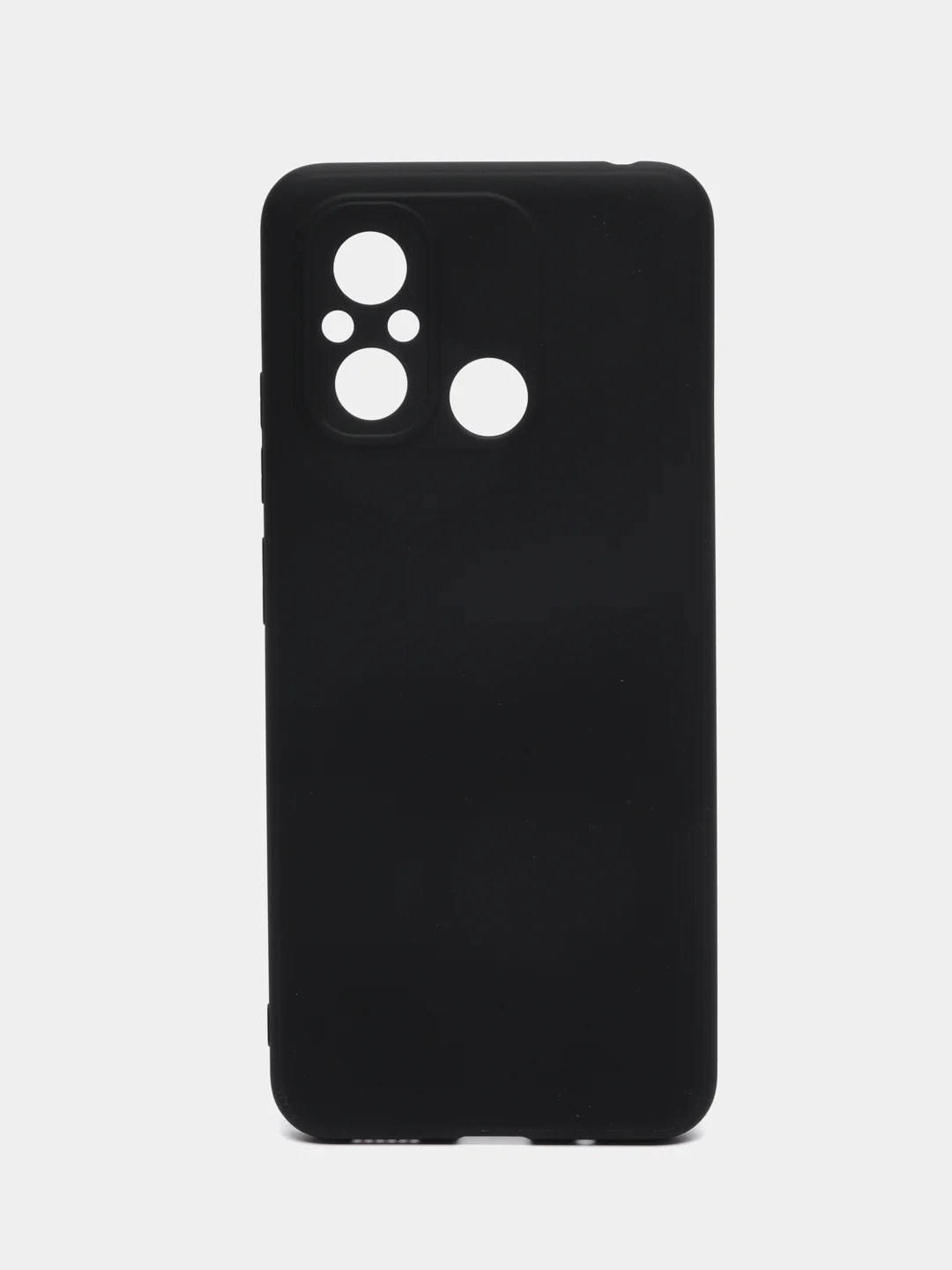 Черный чехол BROSCORP для Xiaomi Redmi 12С матовый силиконовый тонкий, бортик вокруг камер
