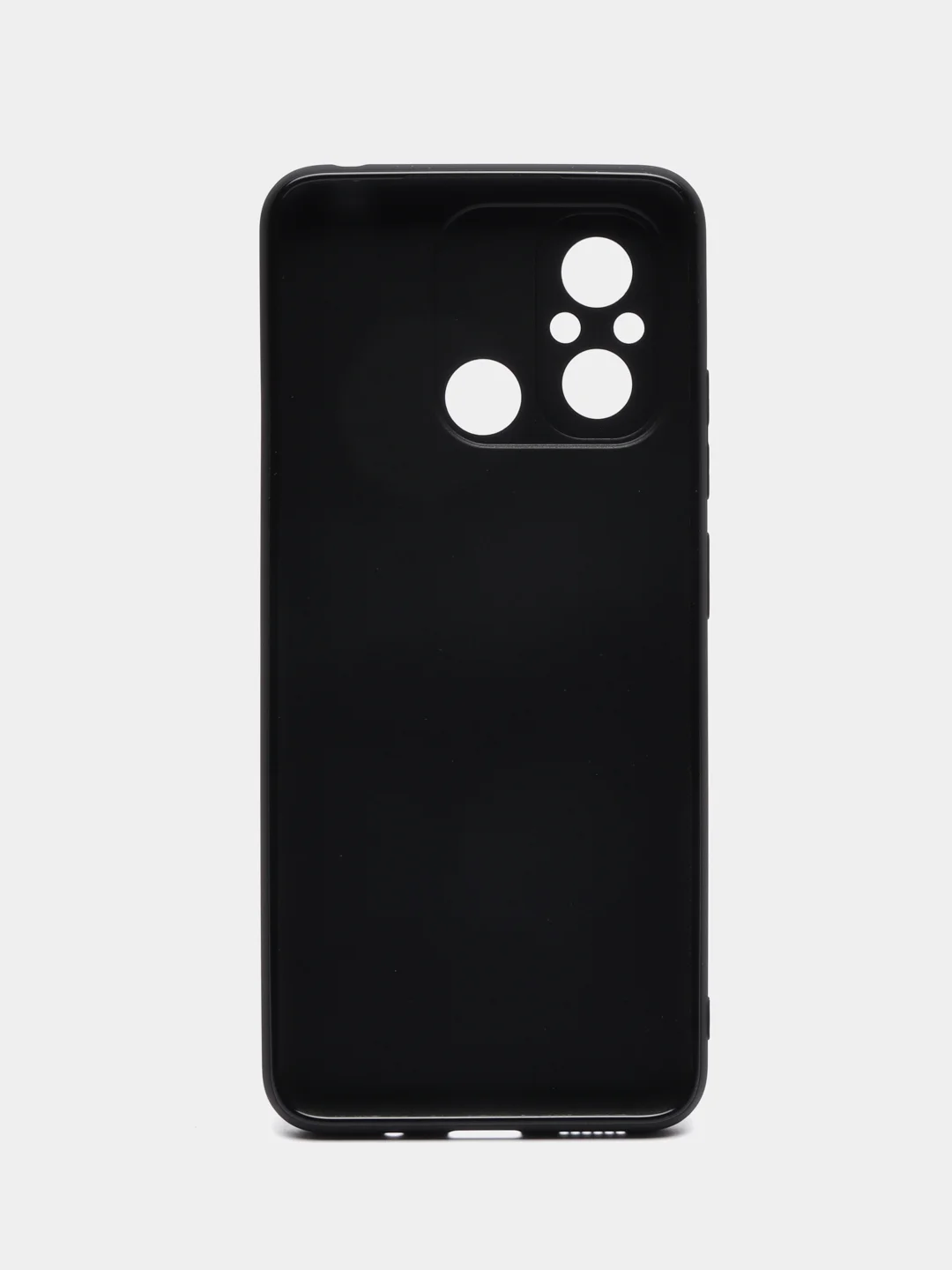 Черный чехол BROSCORP для Xiaomi Redmi 12С матовый силиконовый тонкий, бортик вокруг камер