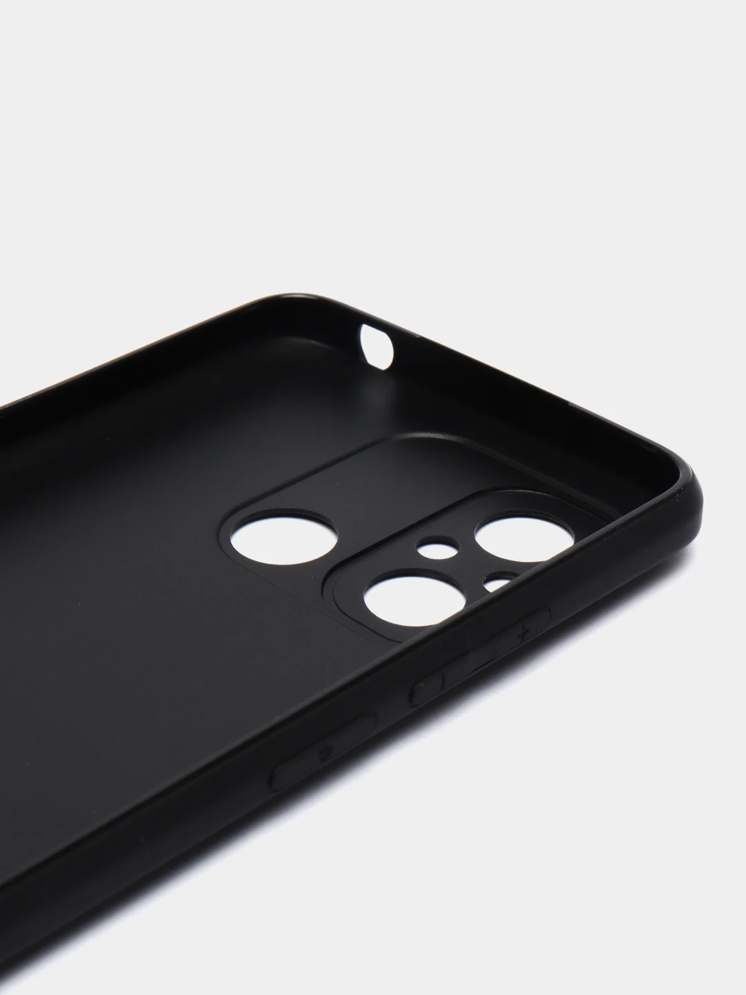 Черный чехол BROSCORP для Xiaomi Redmi 12С матовый силиконовый тонкий, бортик вокруг камер