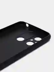 Черный чехол BROSCORP для Xiaomi Redmi 12С матовый силиконовый тонкий, бортик вокруг камер