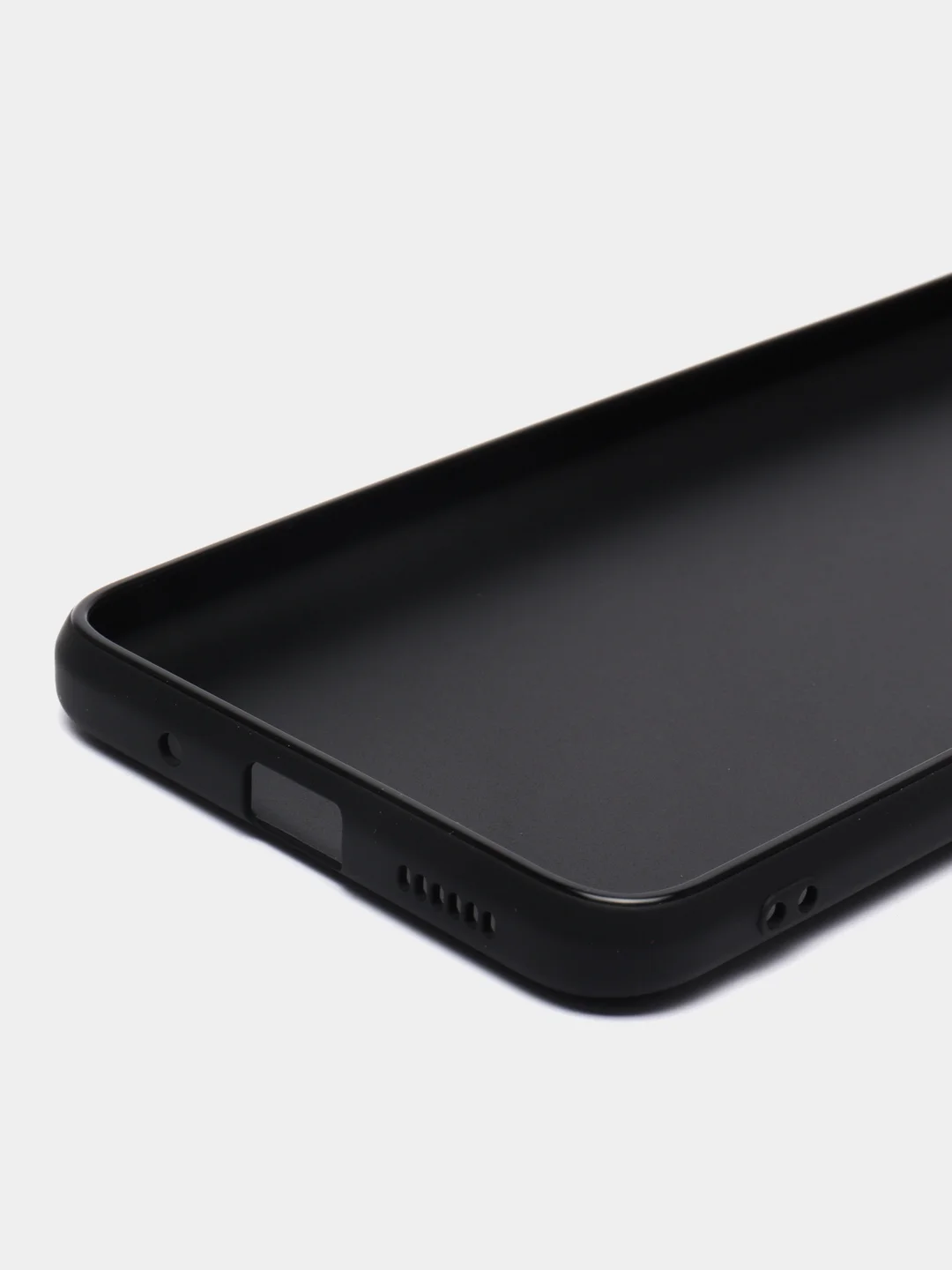 Черный чехол BROSCORP для Xiaomi Redmi 12С матовый силиконовый тонкий, бортик вокруг камер