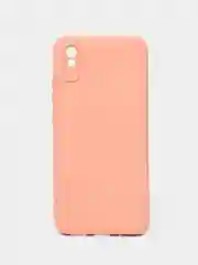 Пудровый силиконовый чехол на Xiaomi Redmi 9A ( Сяоми Редми 9А ) прозрачный, с подкладом