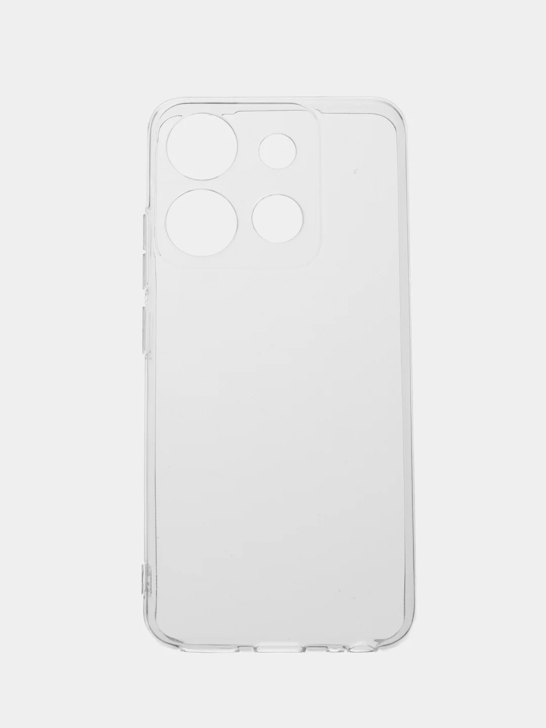 Прозрачный силиконовый чехол BROSCORP для Infinix Smart 7 прозрачный с защитой камер и от прилипания
