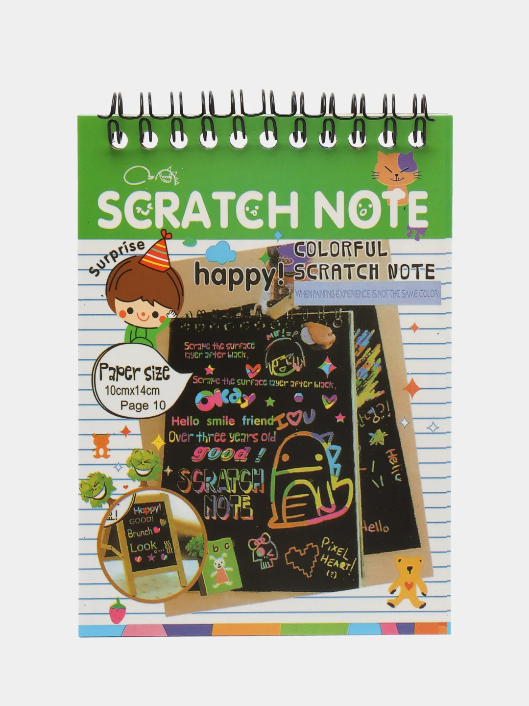 Зеленый скрэтбук, блокнот для рисования, scratch note, блокнот