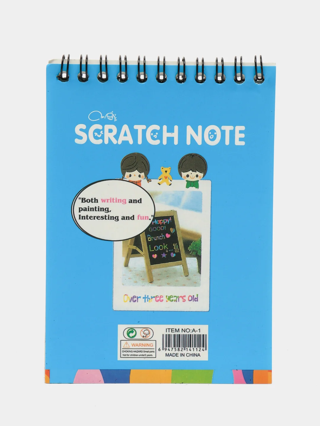 Голубой скрэтбук, блокнот для рисования, scratch note, блокнот