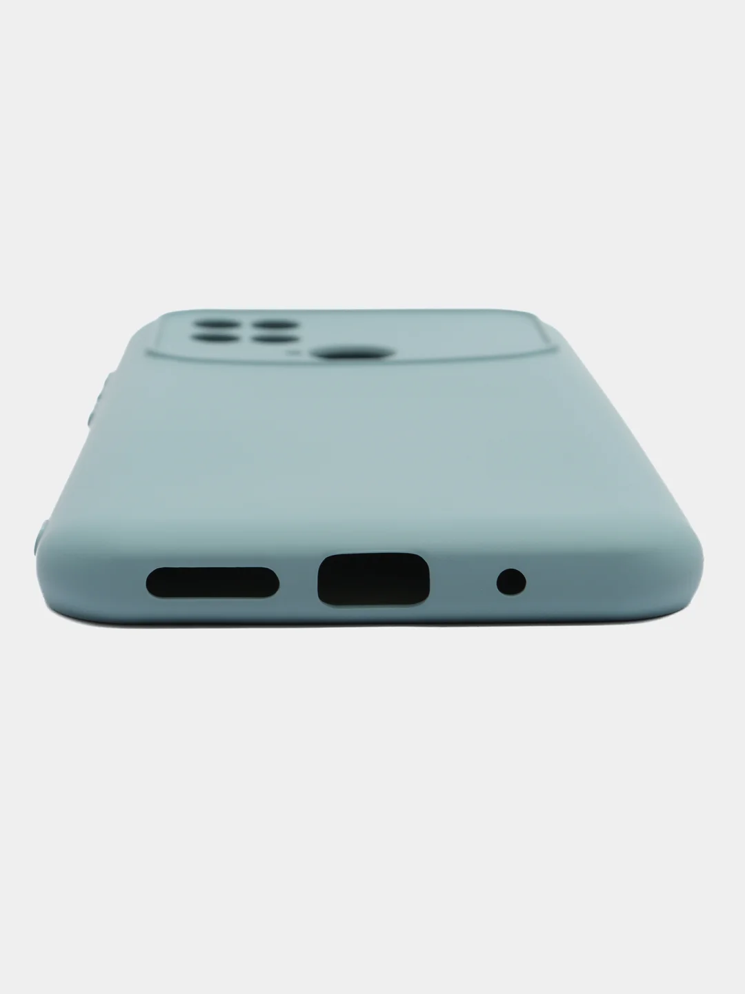 Серый силиконовый чехол на Xiaomi Poco C40 ( Сяоми Поко С40 ) прозрачный , защита камеры
