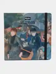 Голубой блокнот скетчбук квадратный 80 листов 20х20 см. MyArt Мировые шедевры живописи Проф-Пресс