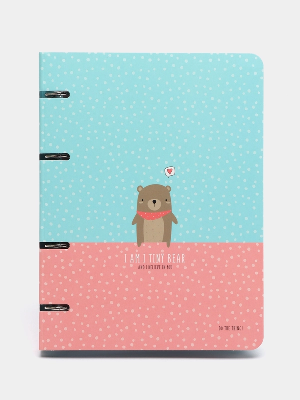 Тетрадь на кольцах А5, 120 л, "Tiny bear"