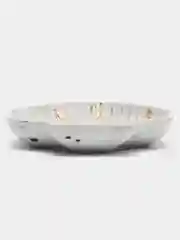 Серый гипсовый поднос для декора "Морская ракушка"