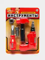 Игровой набор "Инструменты" мальчик Строитель, игрушечный шуруповерт, молоток, отвертка, болт