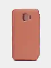 Коралловый чехол-книжка с прозрачным окном Samsung A6/A6 Plus/A8/A7/A9/J3/J4/J6/J8/A80/A81/A60/A91