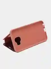 Коралловый чехол-книжка с прозрачным окном Samsung A6/A6 Plus/A8/A7/A9/J3/J4/J6/J8/A80/A81/A60/A91