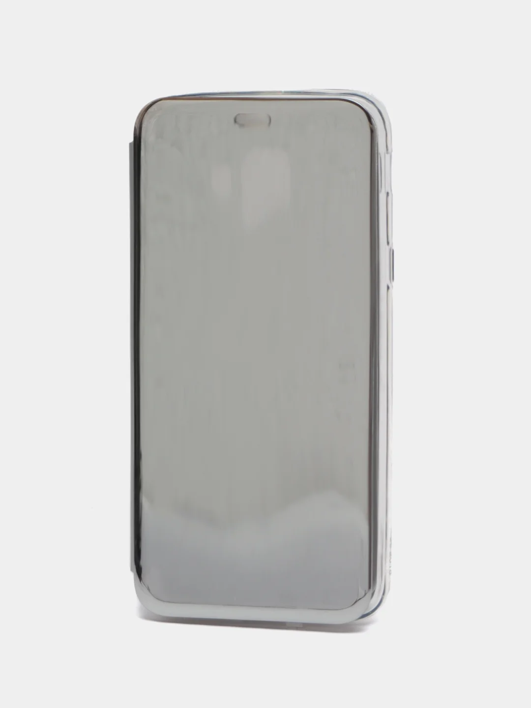 Серебряный чехол-книжка с прозрачным окном Samsung A6/A6 Plus/A8/A7/A9/J3/J4/J6/J8/A80/A81/A60/A91