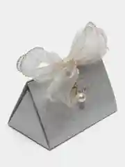 Серебряный коробка подарочная сборная с лентой