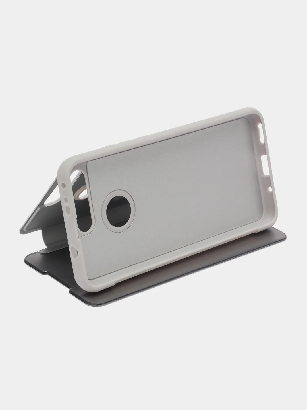 Серебряный чехол-книжка с прозрачным окном Huawei Psmart Z/ View20/Y5(2019/8s)/Y6p/Y7(2019)/P20 Lite