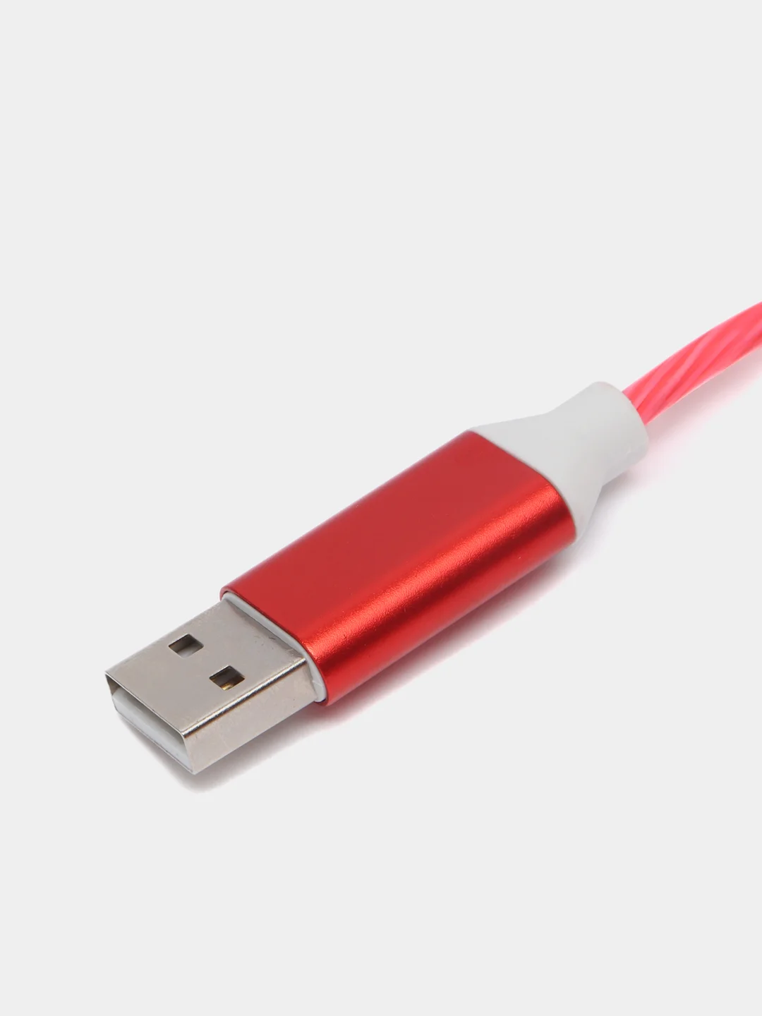 Красный кабель зарядный светящийся, USB-кабель, магнитный коннектор - MicroUSB, Type-C и Lightning