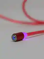 Красный кабель зарядный светящийся, USB-кабель, магнитный коннектор - MicroUSB, Type-C и Lightning