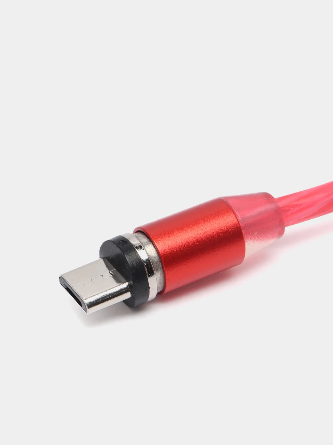 Красный кабель зарядный светящийся, USB-кабель, магнитный коннектор - MicroUSB, Type-C и Lightning