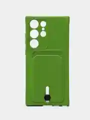 Лайм чехол для Samsung Galaxy S23 Ultra, Самсунг С23 ультра силиконовый, с карманом для карты