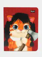 Бордовый блокнот А6 80 листов. Скетчбук карманный MeowBook от MyArt. Проф-Пресс