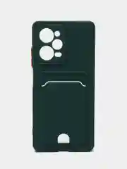 Голубой чехол XIAOMI POCO X5 PRO защитой камеры и карманом для пластиковой карты
