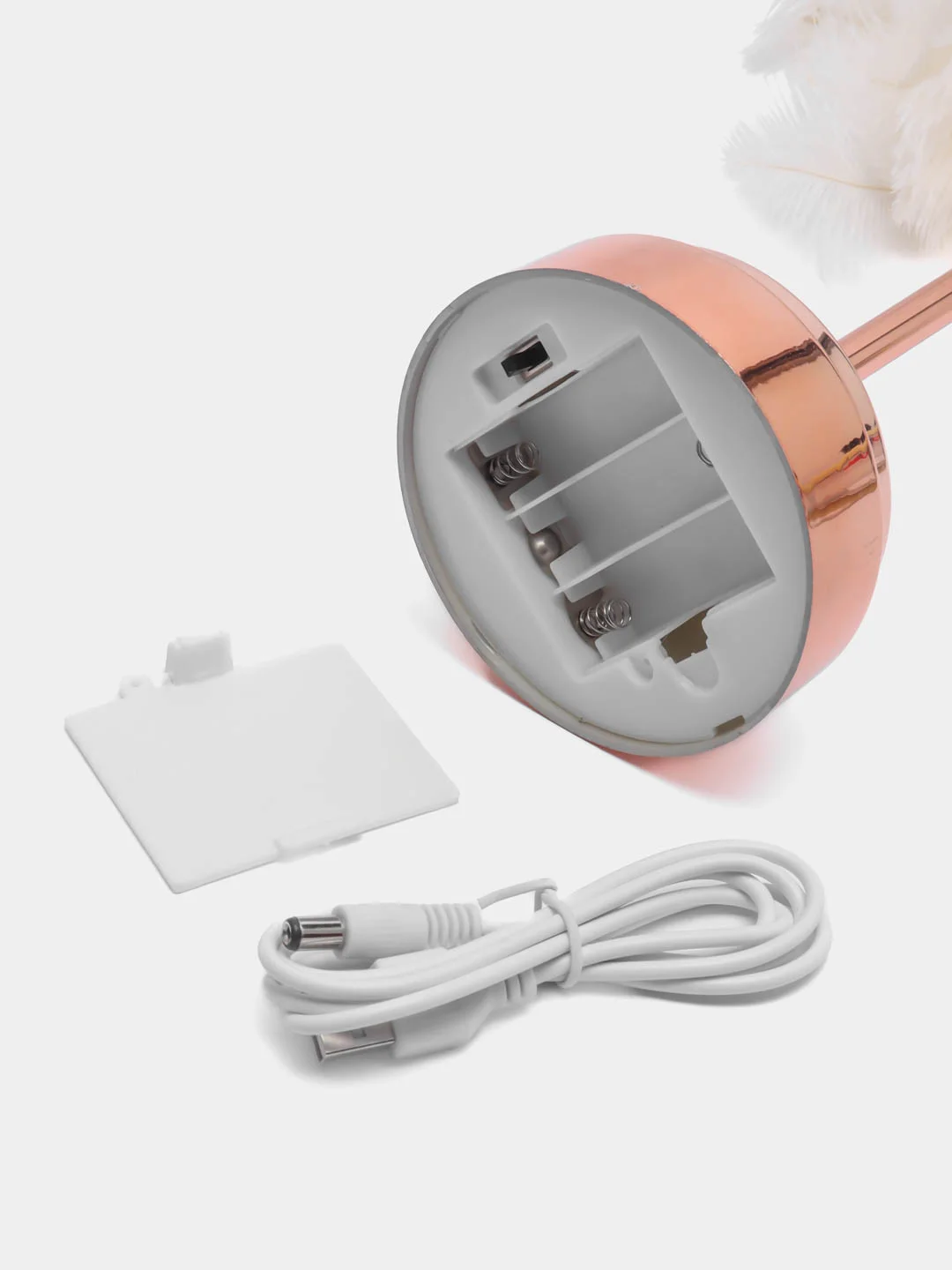 Молочный лампа декоративная с перьями, LED