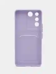 Сиреневый силиконовый чехол для Vivo V27E (Виво В27Е), с карманом для карт