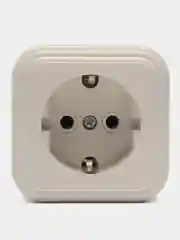 Розетка 1-местная с заземляющим контактом, 250В, 16А, слоновая кость,49059