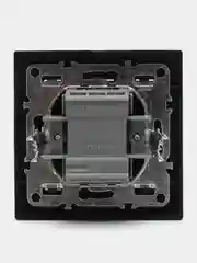 Выключатель 2-клавишный c индикатором, 250V, 10А, серия Эрна, PSW10-9002-03, черный
