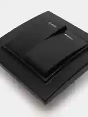 Выключатель 2-клавишный c индикатором, 250V, 10А, серия Эрна, PSW10-9002-03, черный