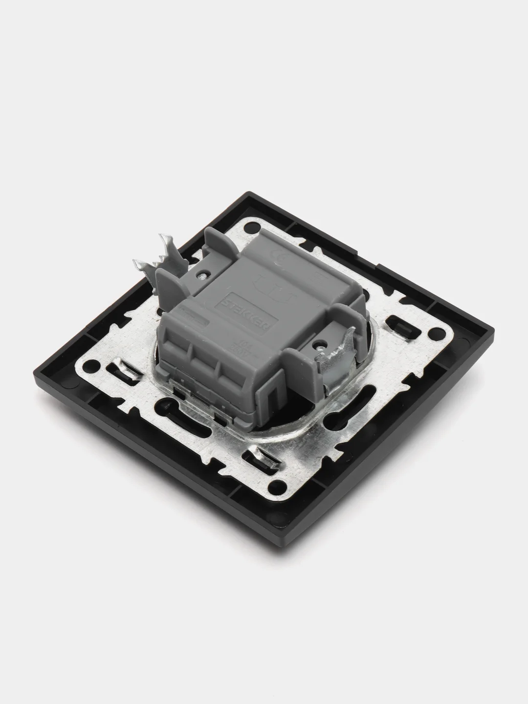 Выключатель 1-клавишный c индикатором, 250V, 10А, серия Эрна, PSW10-9001-03, черный