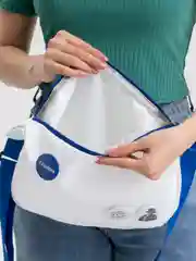 Белый женская сумка летняя, синяя и белая
