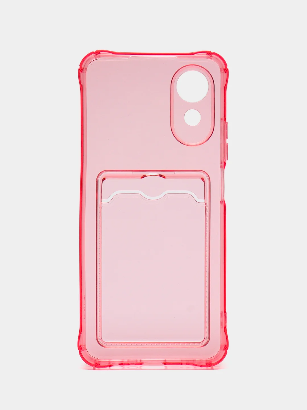 Розовый чехол для Oppo A17 / A17K, Оппо А17, А17К прозрачный, с карманом для карт