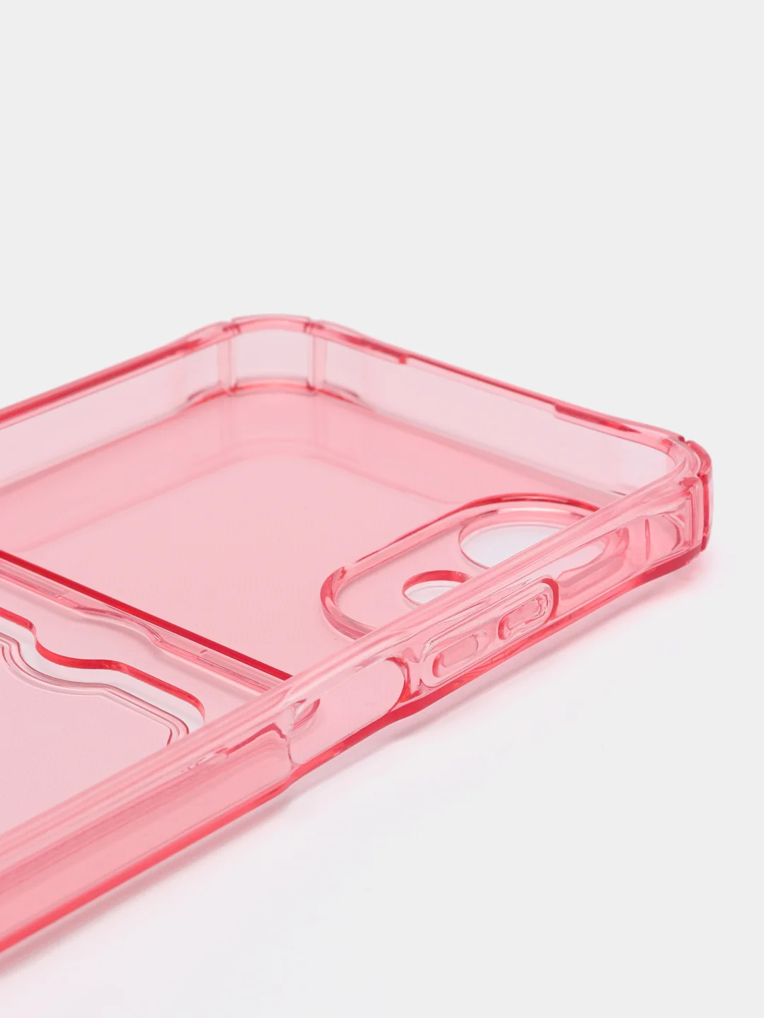 Розовый чехол для Oppo A17 / A17K, Оппо А17, А17К прозрачный, с карманом для карт