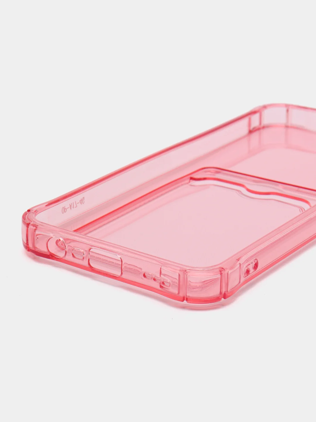 Розовый чехол для Oppo A17 / A17K, Оппо А17, А17К прозрачный, с карманом для карт