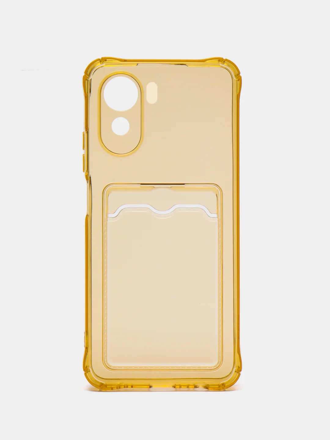Золотой чехол для Oppo A17 / A17K, Оппо А17, А17К прозрачный, с карманом для карт