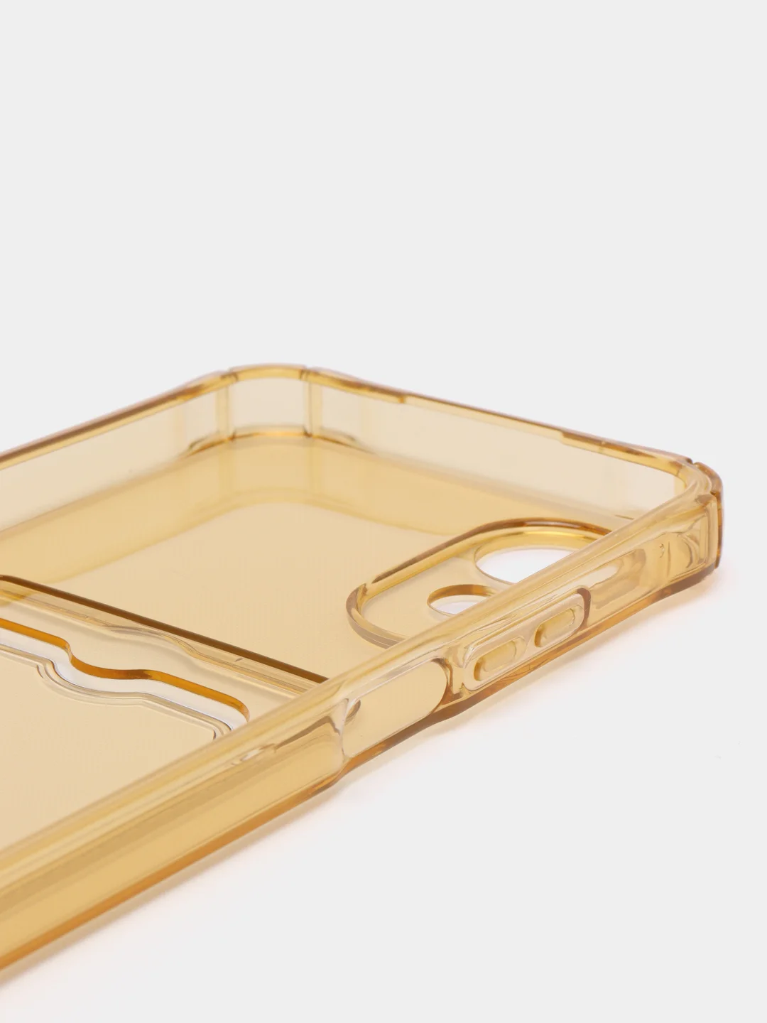 Золотой чехол для Oppo A17 / A17K, Оппо А17, А17К прозрачный, с карманом для карт
