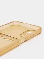 Золотой чехол для Oppo A17 / A17K, Оппо А17, А17К прозрачный, с карманом для карт