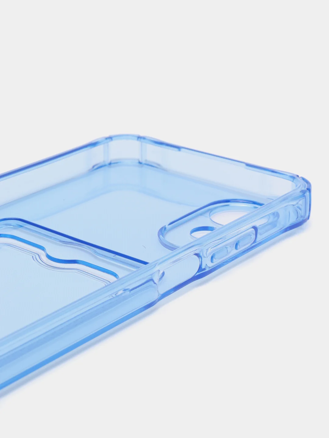 Синий чехол для Oppo A17 / A17K, Оппо А17, А17К прозрачный, с карманом для карт