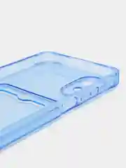 Синий чехол для Oppo A17 / A17K, Оппо А17, А17К прозрачный, с карманом для карт