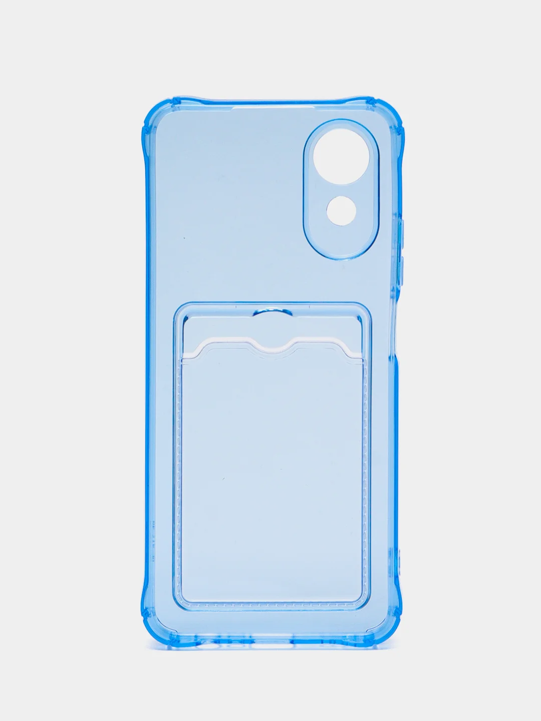 Синий чехол для Oppo A17 / A17K, Оппо А17, А17К прозрачный, с карманом для карт
