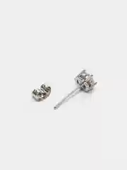 Серебряный комплект украшений из цепочки, серег и кольца со сверкающим камнем, женское украшение