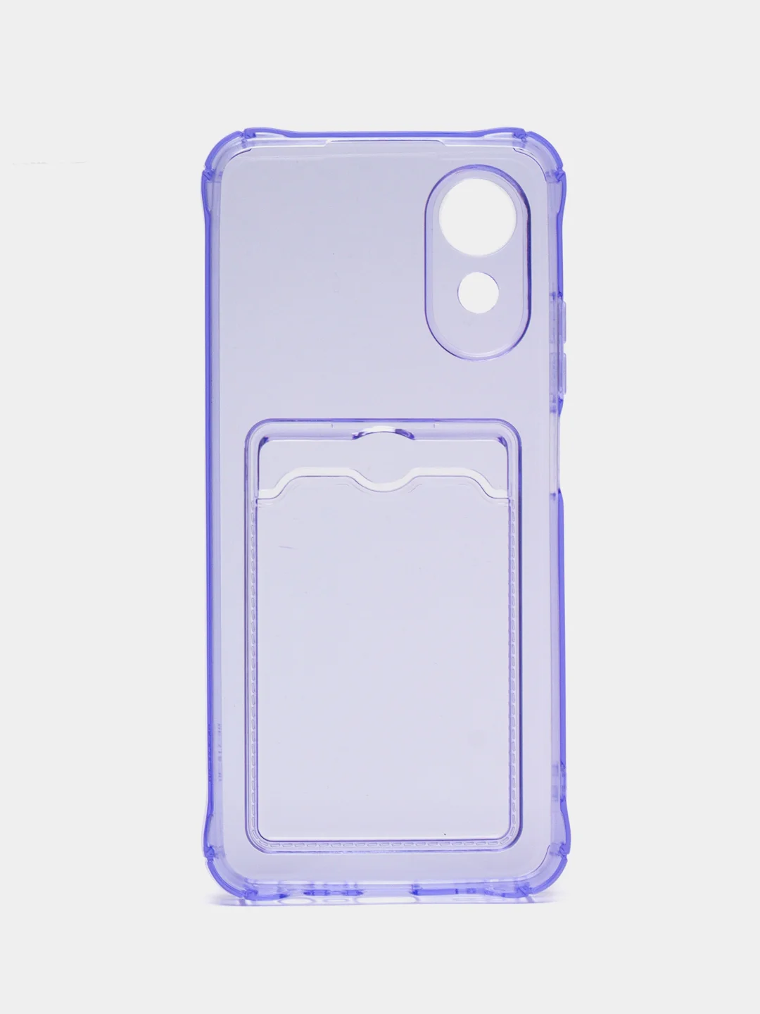 Фиолетовый чехол для Oppo A17 / A17K, Оппо А17, А17К прозрачный, с карманом для карт