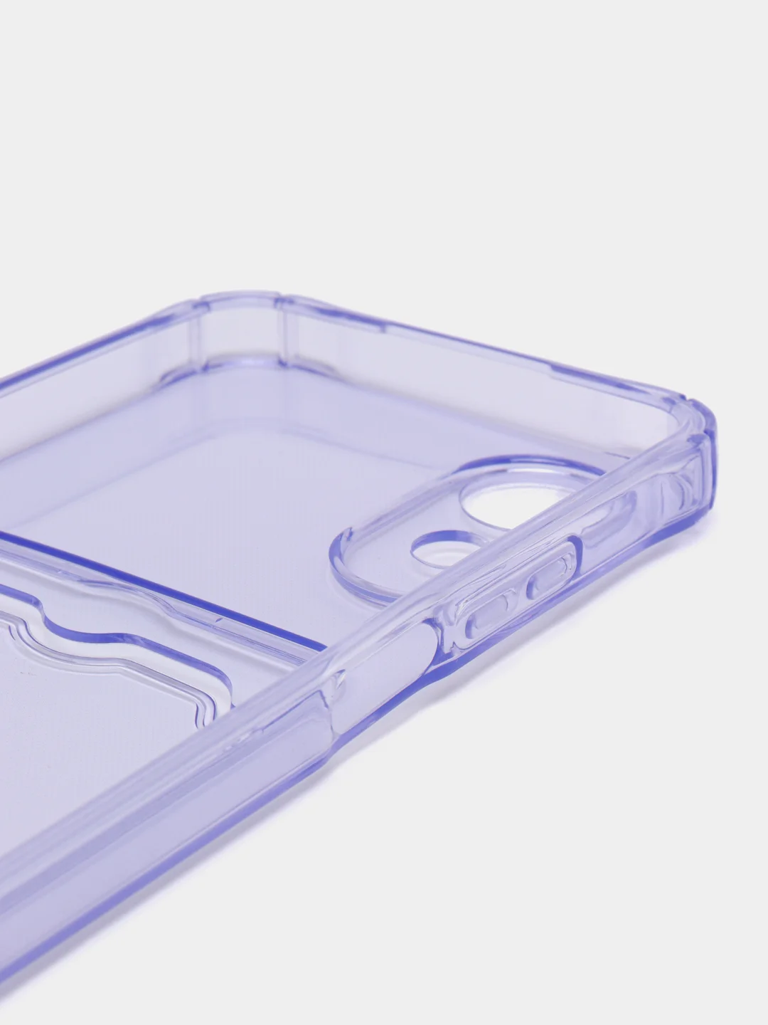Фиолетовый чехол для Oppo A17 / A17K, Оппо А17, А17К прозрачный, с карманом для карт
