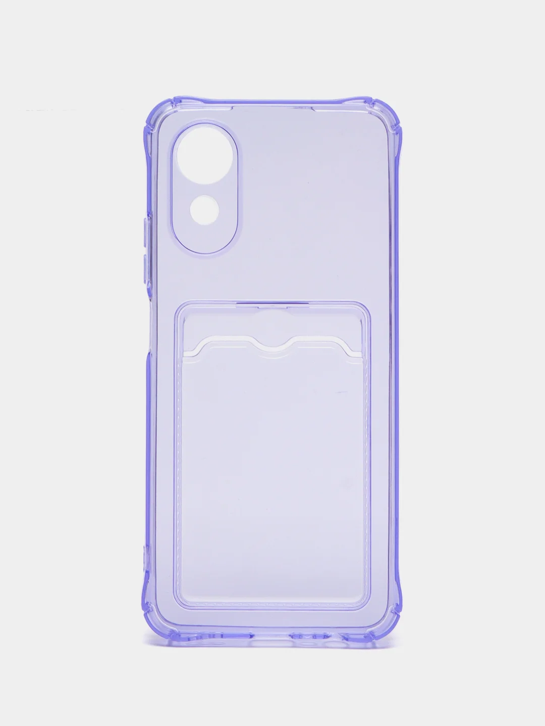 Фиолетовый чехол для Oppo A17 / A17K, Оппо А17, А17К прозрачный, с карманом для карт