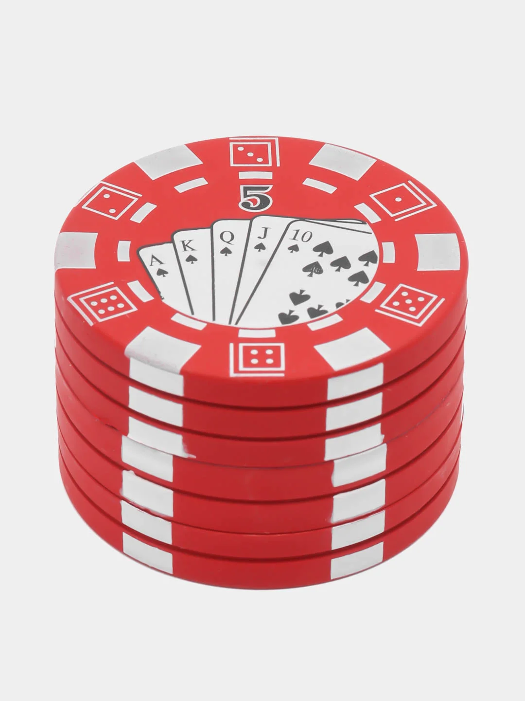 Красный гриндер для табака, металлический, Poker, 40 мм