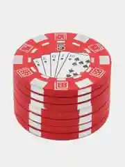 Красный гриндер для табака, металлический, Poker, 40 мм