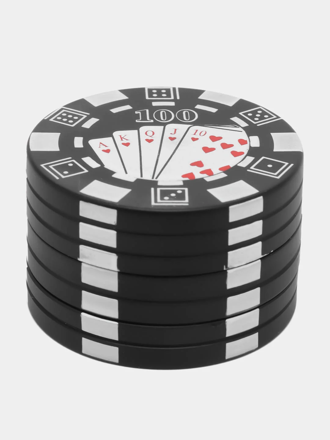 Черный гриндер для табака, металлический, Poker, 40 мм